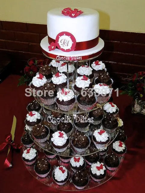 

4 Tier Clear Bracket Acrylic wedding Cupcake stand