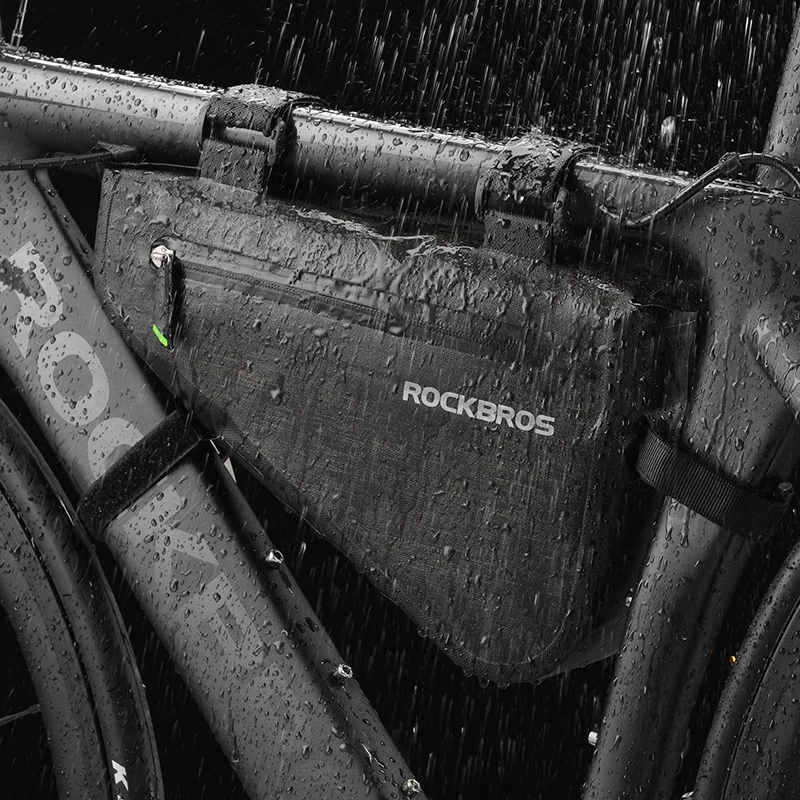 ROCKBROS-bolsa para bicicleta de gran capacidad, resistente a la lluvia, triangular, impermeable, calafateo, accesorios para bicicleta