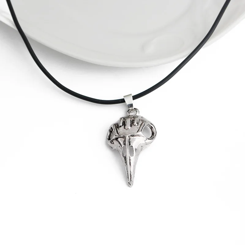 Vintage Antique Jewelry Movie Goblet of Fire Bellatrix Lestrange Bird Skull Pendant Necklace