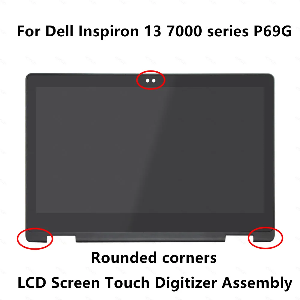 

13.3'' Full LCD Display Panel Touch Glass Digitizer Screen Assembly+Bezel For Dell Inspiron 13 7000 serie 7368 7378 P69G IPS FHD