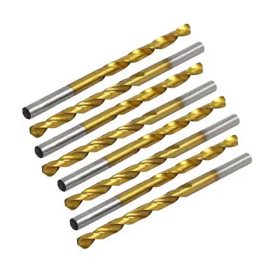 4.3mm Drilling Dia Titanium Plated 2-Flute Straight Shank Twist Drill Bit 10pcs