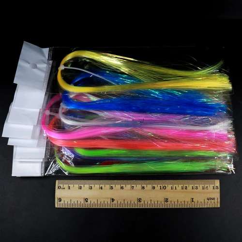 Imagen 2 del producto Bimoo 1/2 paquetes 1/50 ""0.5mm UV perla ala de hielo Flashabou oropel Streamer tubo atado de moscas materiales Lucio salmón trucha señuelo de pesca