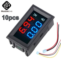 10PCS Mini Digital Voltmeter Ammeter DC 100V 10A Panel Current Voltage Meter Tester 0.28\