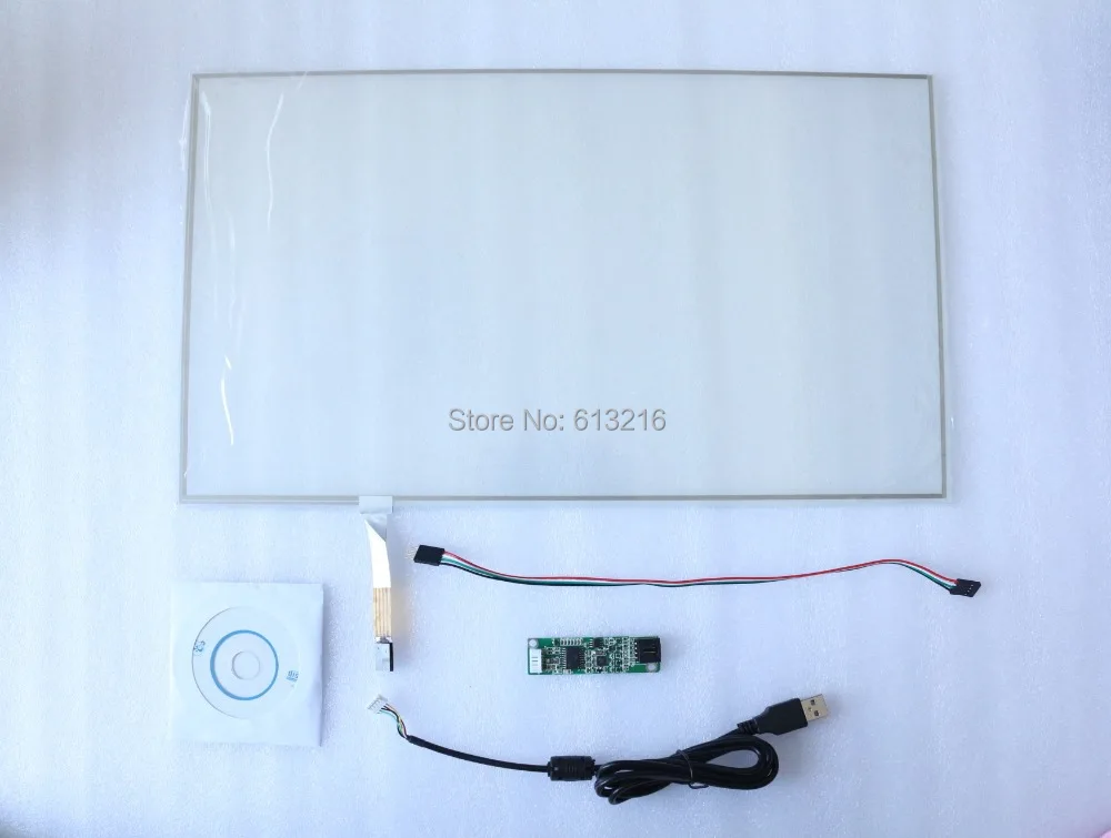 

18.5 inch 4-Wire Resistive 16:9 Touch Panel + USB port Controller card +CD Room work with 18.5 inch LCD panel