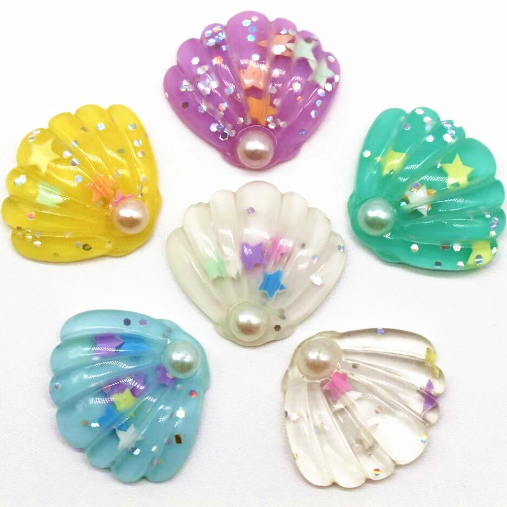 

28*25mm shell resin DIY handmade materials decorative accessories pendant with five-pointed star