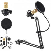 BM 800 Karaoke Microphones Professional Condenser Microphone with Stand Arm and Pop Filter for Computer / Wired Studio / Live