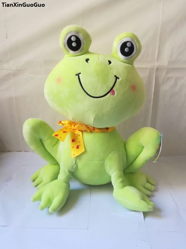 

large 35x30cm lovely sitting pose frog plush toy soft doll throw pillow toy birthday gift w1550