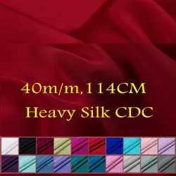 40M/M 114cm Muticolor Heavy Silk Crepe De Chine Fabric silk cdc  for  high quality silk dress H1CDC1