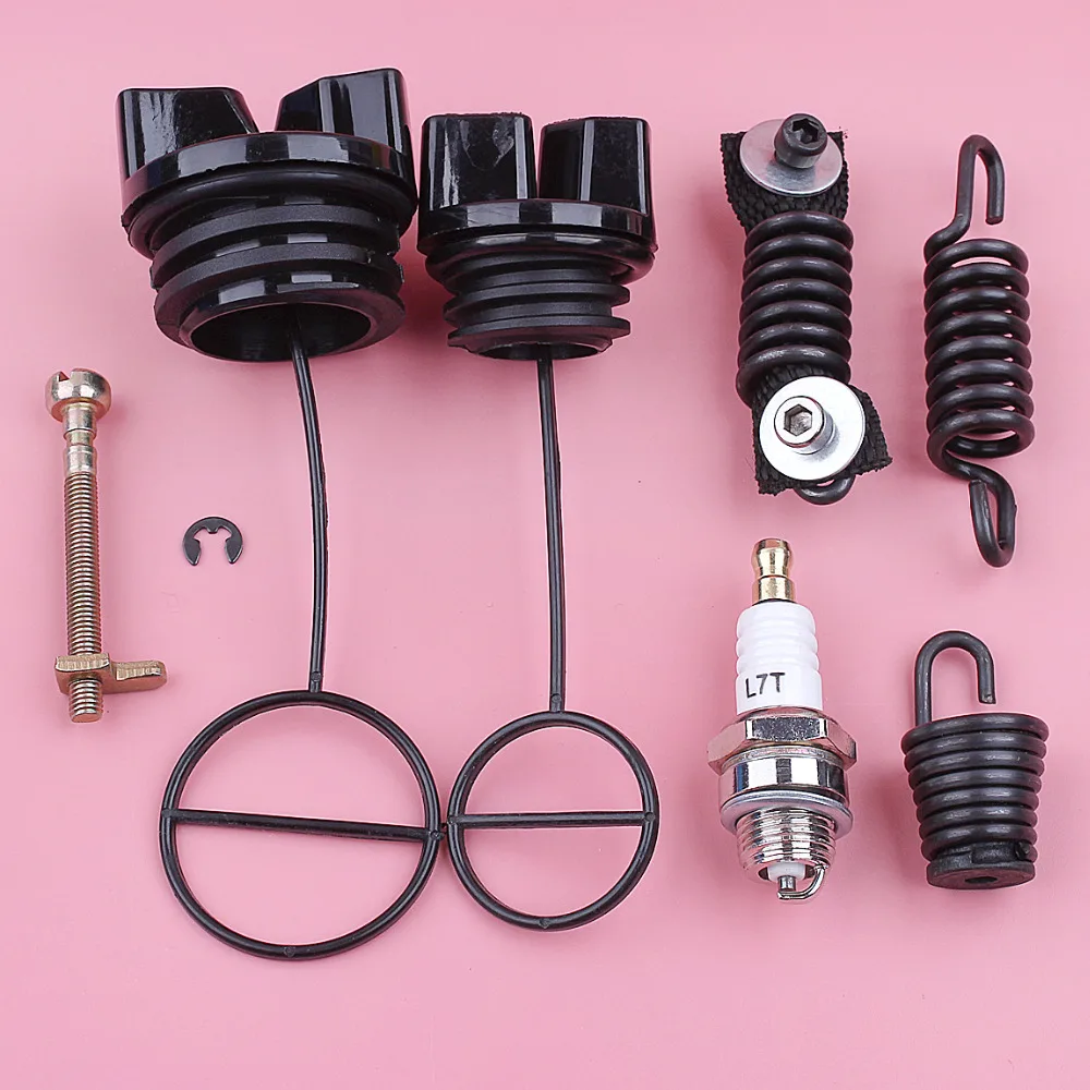 AV Buffer Shock Spring Set Per Partner 350 351 Carburante Tappo del Serbatoio Dell'olio Tendicatena Tenditore Candela Motosega Sostituire pezzo di Ricambio