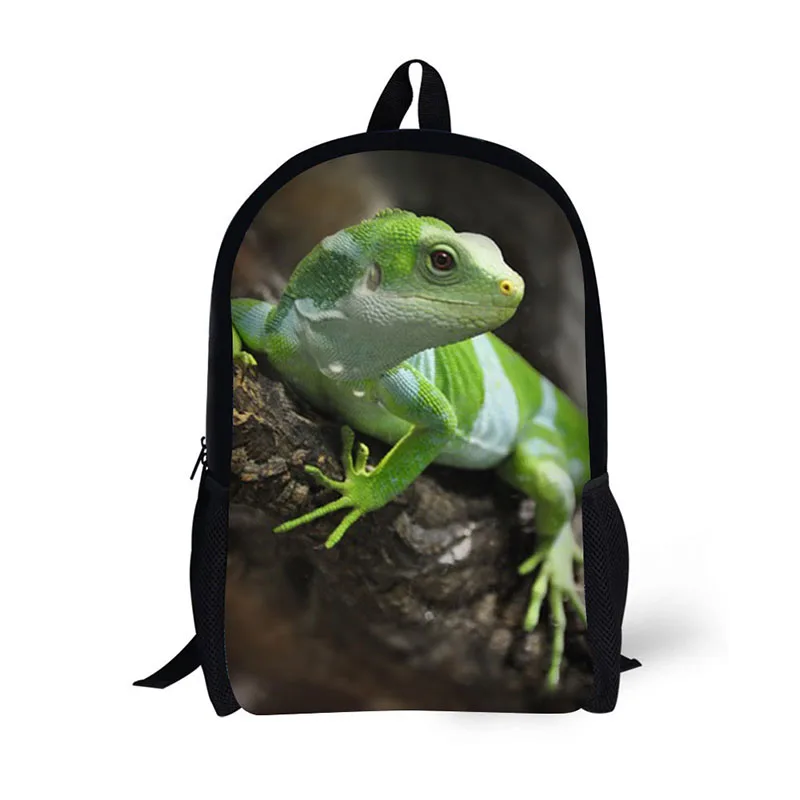 AnyFocus black Backpack  Animal lizard Pattern for Teenagers Cool School Bags for Boys Mochilas Rucksack 3D Printed Bookbags