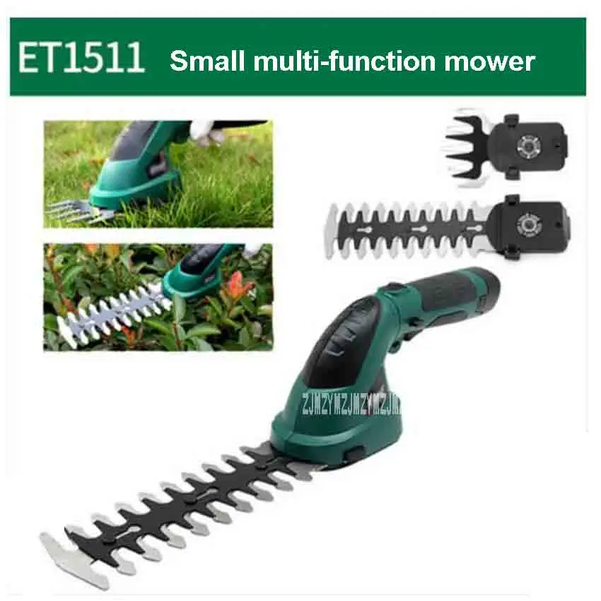 

ET1511c Portable Small Multi-functional Lawn Mower 7.2V 1.5Ah Rechargeable Gardening Electric Lawn Hedge Trimmer Pruning Mower