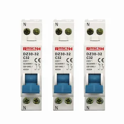 Mini Circuit breaker DPN DZ30-32 1P+N 10A 16A 20A 25A 32A 220V 230V 50HZ 60HZ Circuit Breaker DIN RAIL RCBO