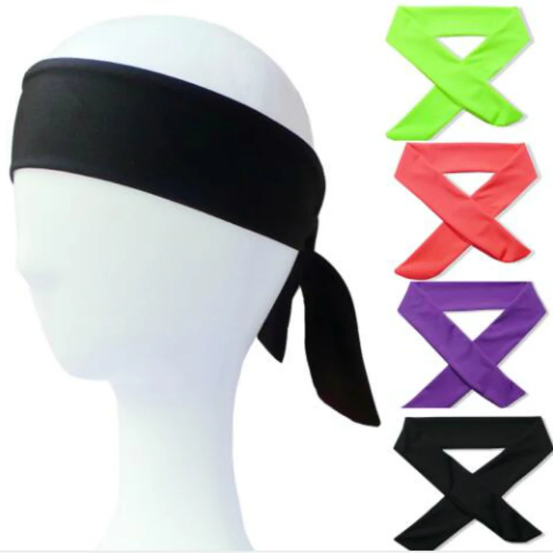 10pcs/lot New Tie Back Headbands Stretch Sports Sweatbands Hair Band Moisture Wicking Workout Sport Yoga Running Men Women Bands