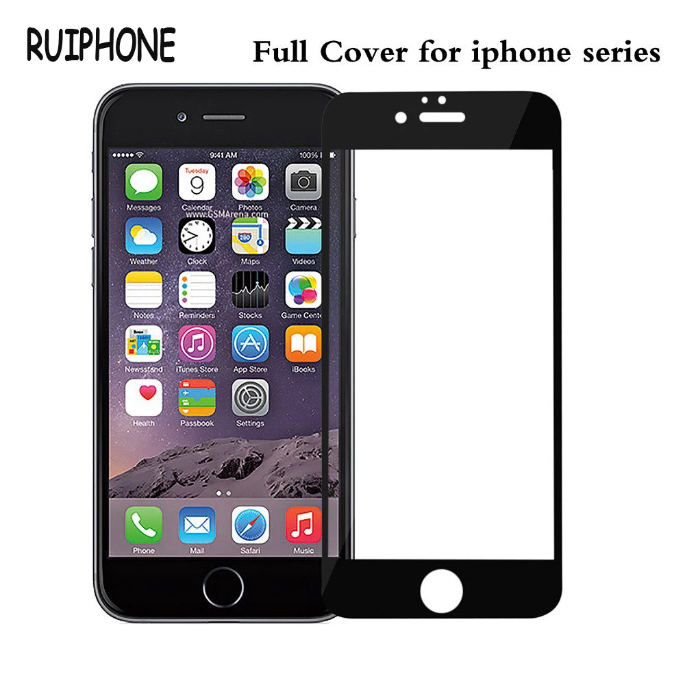 Закаленное стекло с полным покрытием для iPhone 11 Pro Max XR X XS, Защитная пленка для iPhone 5, 5S, 5C, SE 2020, 6, 6s, 7, 8 Plus