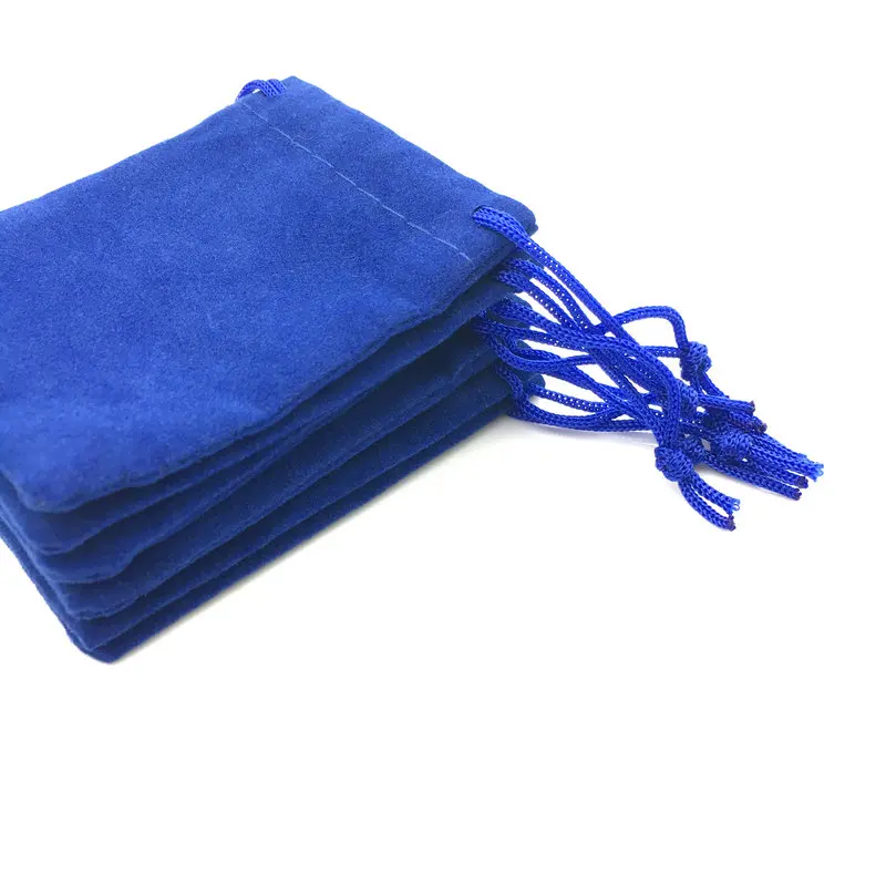 100Pcs / Lot Velvet Navy Blue 5*7cm Jewelery Gift Bags Brace Strap Pouches Wholesale