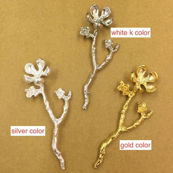 50pc 22*58mm Alloy Charms Gold color Flower Branch Charm Pendant for Wedding Jewelry Making DIY Handmade Craft wholesale