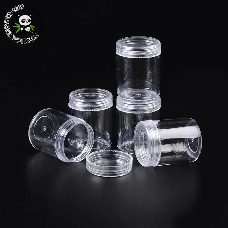 12 bottles/Set Plastic Bead Storage Containers Clear Round Adjustable Bottle Box Jars Case for Jewelry Packaging Organizer