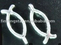 FREE SHIPPING 450pcs Tibetan silver open fish shape charms A394