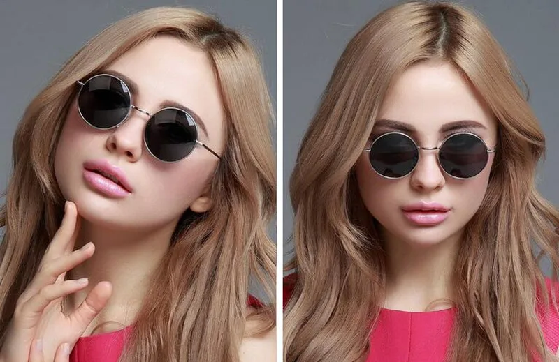 Vintage Round Sunglasses Metal Full Rim Outdoor Sun Glasses Men Women Rx able Anti UV400