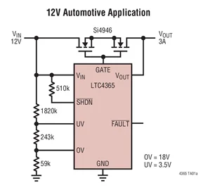 LTC4365 LTC4365CTS8 LTC4365ITS8 LTC4365HTS8 - Controller di protezione da sovratensione, sottotensione e inverso