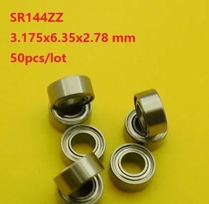 

50pcs/lot SR144ZZ SR144 ZZ bearings 0.125x 0.25x0.904 inch Stainless Steel Ball bearing Miniature 3.175x6.35x2.78mm