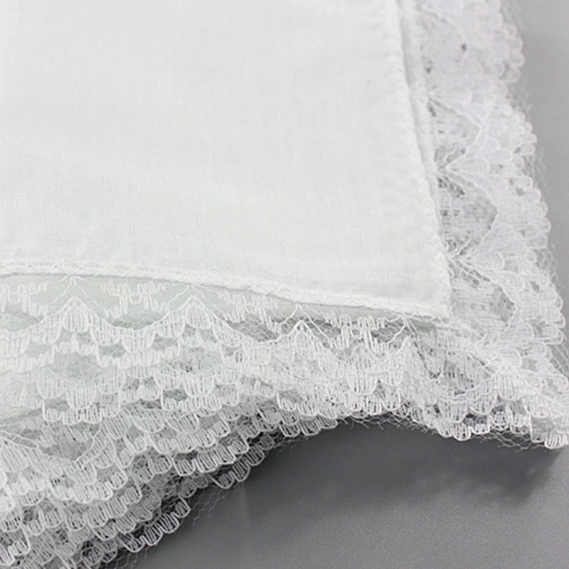 5pcs Cotton Handkerchiefs White Lace Handkerchief Handmade DIY Painting Hankies Ladies Wedding Gift Towel Cloth Napkins QLY9619