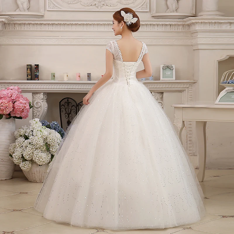 New Gorgeous Princess Tulle Wedding Dresses Crystal Sashes Bridal Gowns Romantic Floor Length Marriage Lace Ball Gown