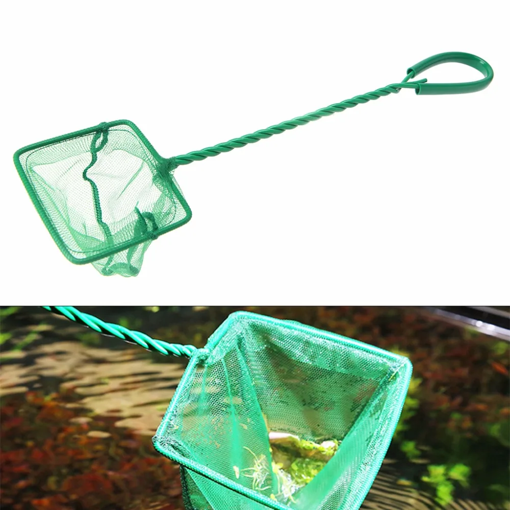 1PC Green Aquarium Fish Tank Square Shrimp Small Betta Tetra Fish Net 3