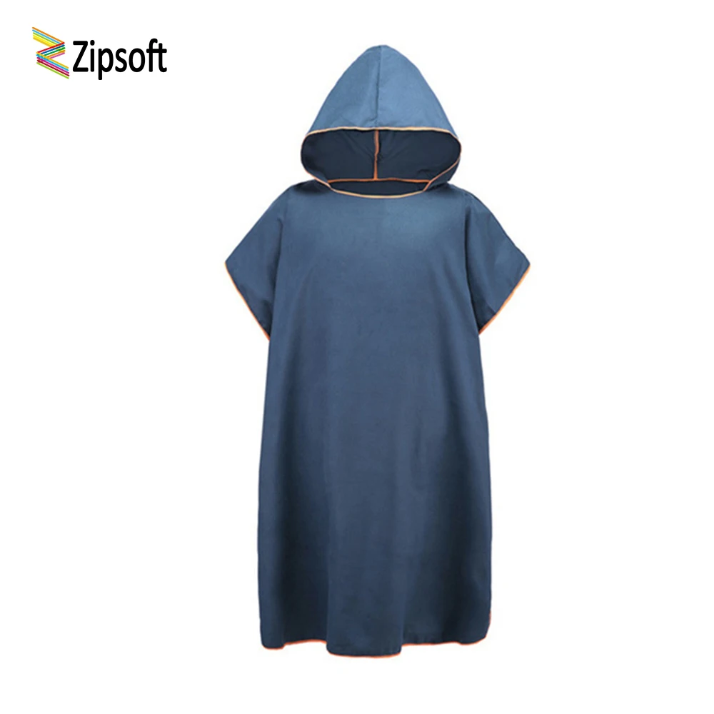 Zipsoft Changing Surf Poncho Mulitcolor Hooded Washrag Beach Towel Absorbent Microfiber 91*109cm Easy for Changing Cloth Beach