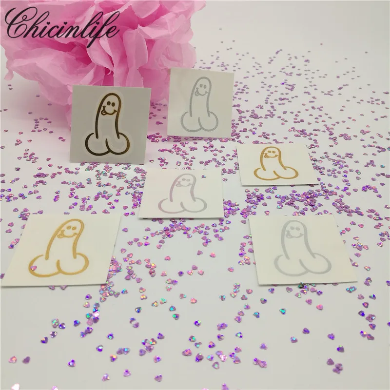 Chicinlife 10Pcs Funny Willy Temporary Penis Flash Tattoos Sticker Bride hen Bachelorette Party bridal shower wedding decoration