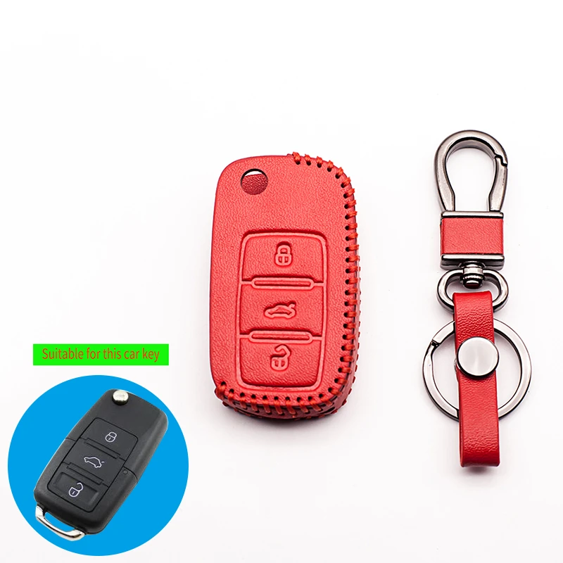 Hot sale Exquisite handmade leather key case For Volkswagen for Skoda Octavia A5 Fabia Rapid Superb Citigo Yeti remote control