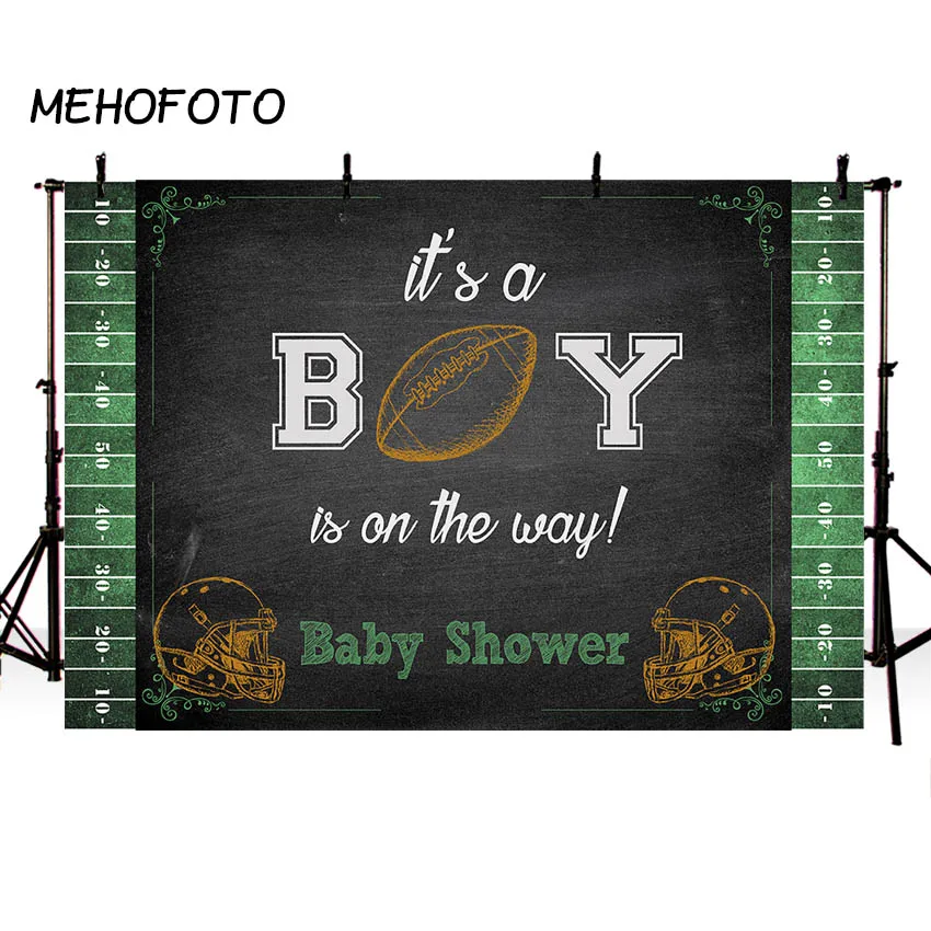 

Baby Shower Backdrop for Football Theme Party Banner Decoration Football Field Photography Background Photo Booth