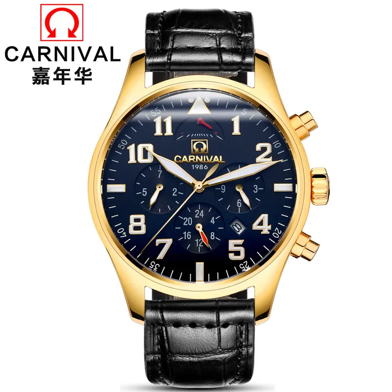 

Carnival Brand Luxury Men Watches Japan MIYOTA Automatic Mechanical Man Watch He Gas 150M Waterproof Multifunction Clock C8675-9