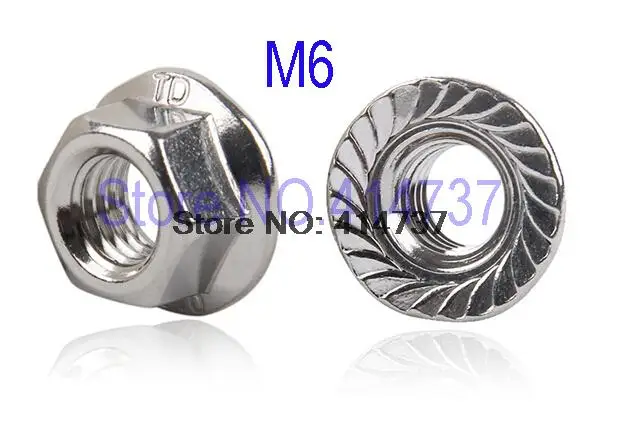 

500pcs/lot High Quality Factory Direct Sale DIN6923 Stainless Steel 304 M6 hex flange nut