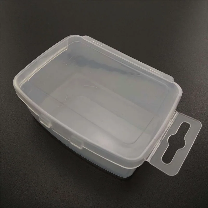 2pcs/set Transparent Plastic Storage Box 3.5*6.5*8.8cm Clear Square Multipurpose Display with hanging hole Plastic Jewelry Case