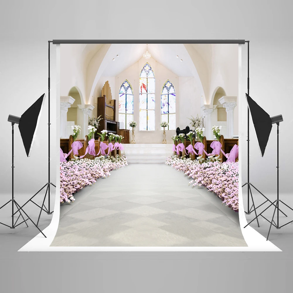 

VinylBDS Wedding Stage Backgrounds For Photo Studio Church Photograph Backdrop Photo For Children Photo Studio