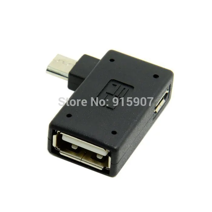 Micro USB 2,0 OTG-Host-Adapter mit USB Power für Galaxy S3 S4 S5 Note2 Note3 Handy & Tablet 90 grad Right angle