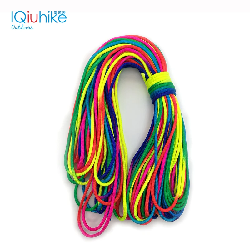 IQiuhik 5Meters Colorful Paracord 550 Parachute Cord Lanyard Rope Mil Spec Type III 7 Strand Climbing Camping Survival Equipment