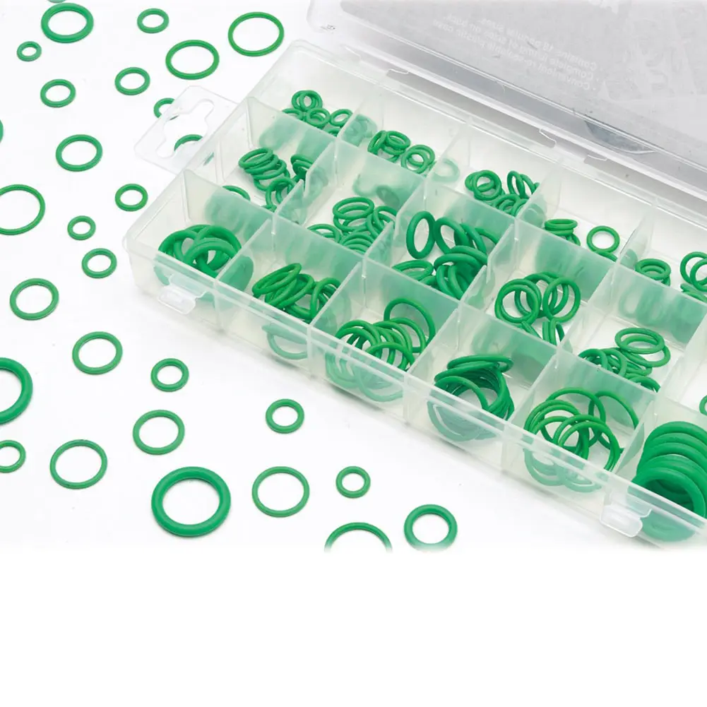 New Green 270pcs/case 18 Sizes Rubber Grommets Wire O Ring Kit Assortment Electrical Gasket Protects Wiring Tools Set