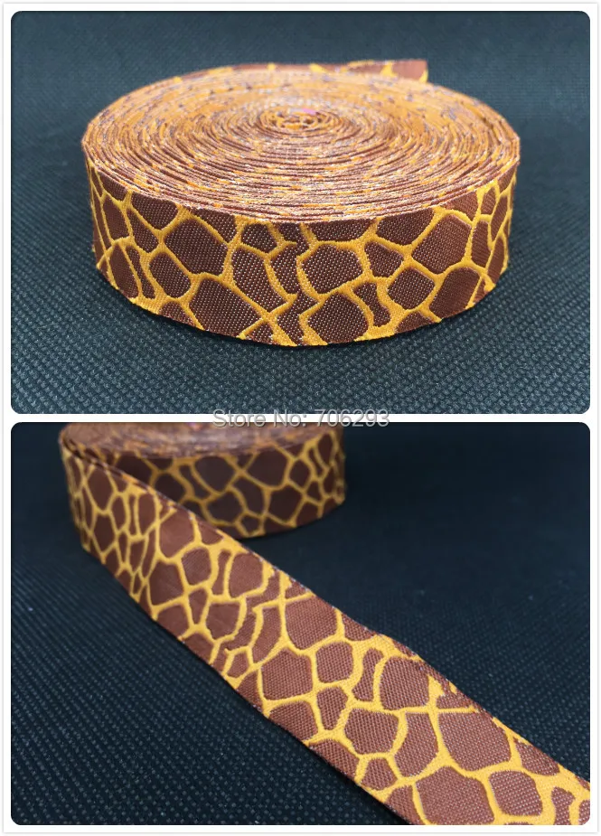 ZERZEEMOOY HOT!!!  NEW wholesale 7/8\'\' 22mm Wide giraffe pattern style Woven Jacquard Ribbon dog chain accessories 10yards/lot