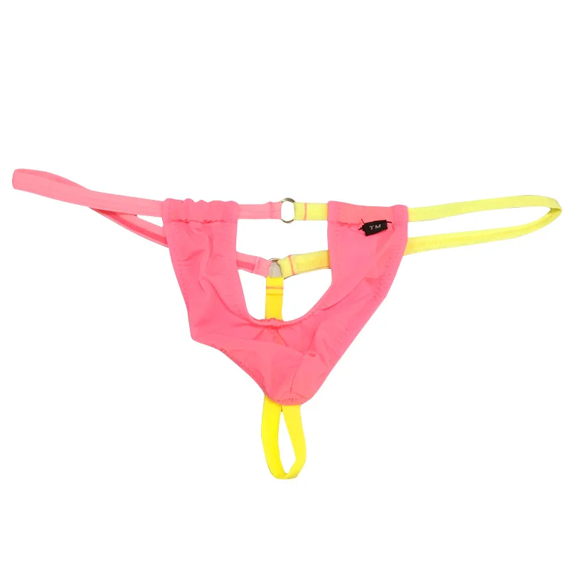 T-back Bikini 2019 Men Sexy Nylon Personal Briefs Bikini G-string Thong Jocks Tanga Hombre Underwear Shorts Exotic
