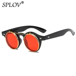 Fashion Round Steampunk Flip Up Sunglasses Men Women Vintage Double Layer Lens Design Classic Sun Glasses Oculos De Sol UV400