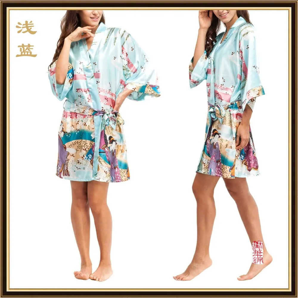 2016 Silk Kimono Robes For Women Satin Bathrobe Long Silk Robes For Bridesmaids Longue Femme Women Dressing Gown Bridesmaid Robe