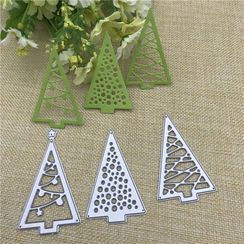 Christmas tree Cutout Metal Cutting Dies Stencils Die Cut for DIY Scrapbooking Album Paper Card Embossing