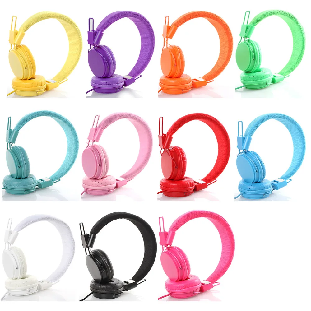 Wired earphone Cute mini portable Candy Color Foldable Headband Earphone with MIC for 3.5mm jack electronic device fone de ouvid