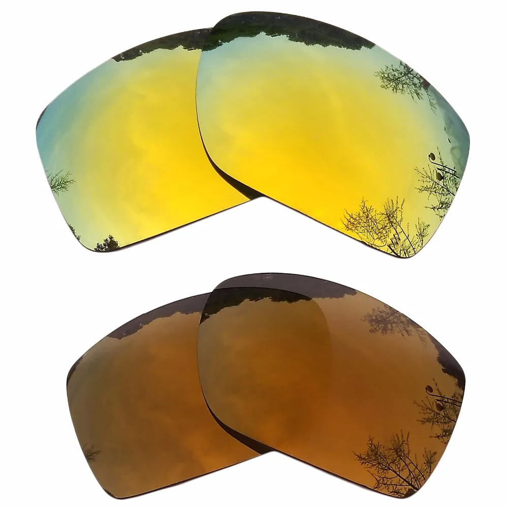 

24K Gold Mirrored & Bronze Gold Mirrored Polarized Replacement Lenses for Big Taco Frame 100% UVA & UVB