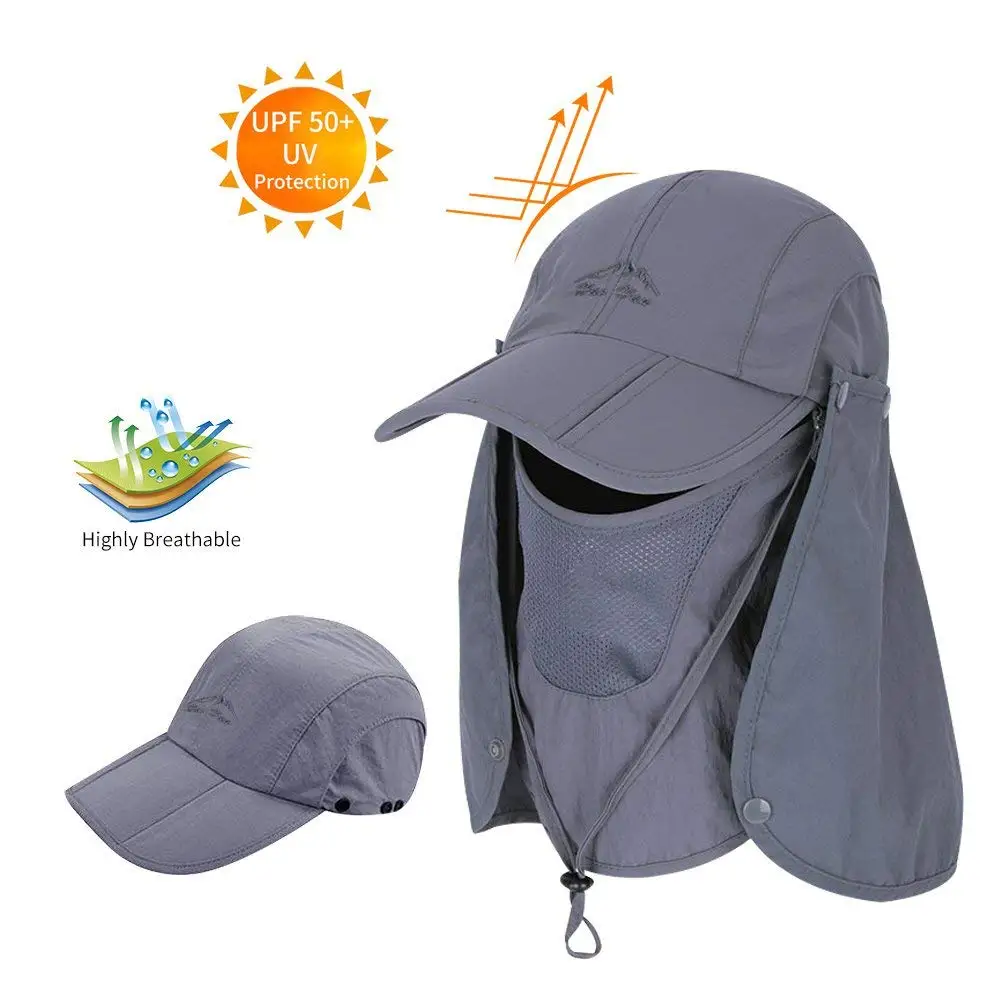 10 Pcs Sun Caps UV 50+ Protection Hats with Neck&Face Flap Cover for Cycling Hiking Fishing Garden Hunting Outdoor Travel