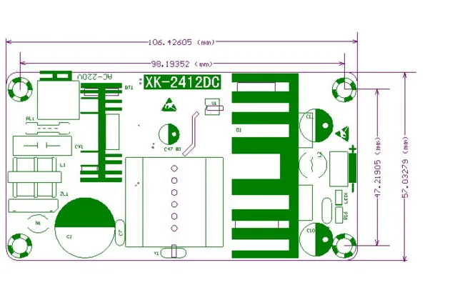 Placa de alimentação comutada, Módulo de Alimentação AC DC, Interruptor Industrial, XK-1208, 12V, 8A, 100W, 5Pcs