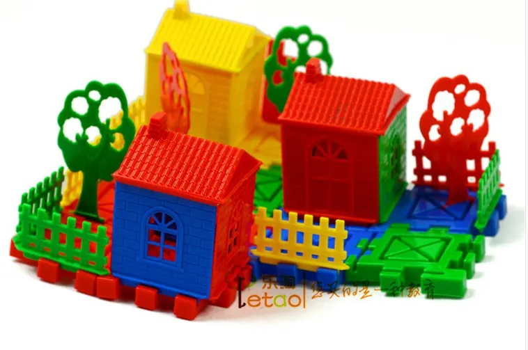 

Kindergarten Desktop Inserted Building Blocks Irregular Shape House Early Childhood Educational Toys