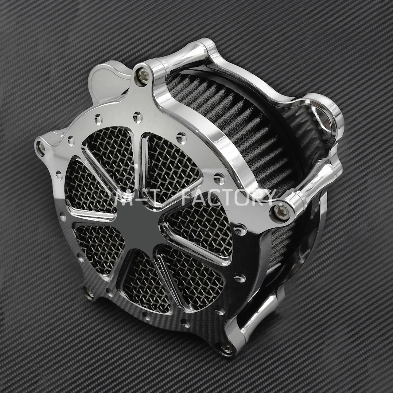 Motorcycle Chrome Air Cleaner Grey Intake Filter kit For Harley Sportster Dyna FXDLS Softail Fat Boy Touring Street Road Glide